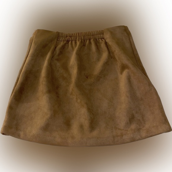 Tan Button Front Skirt - Picture 2 of 3